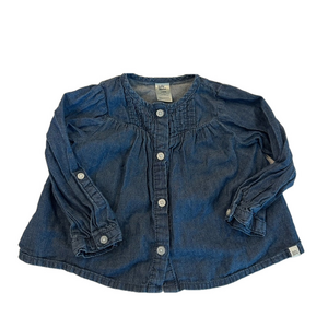 4/20$ Baby B'gosh Blue Chambray Shirt Top Blouse size 18 months